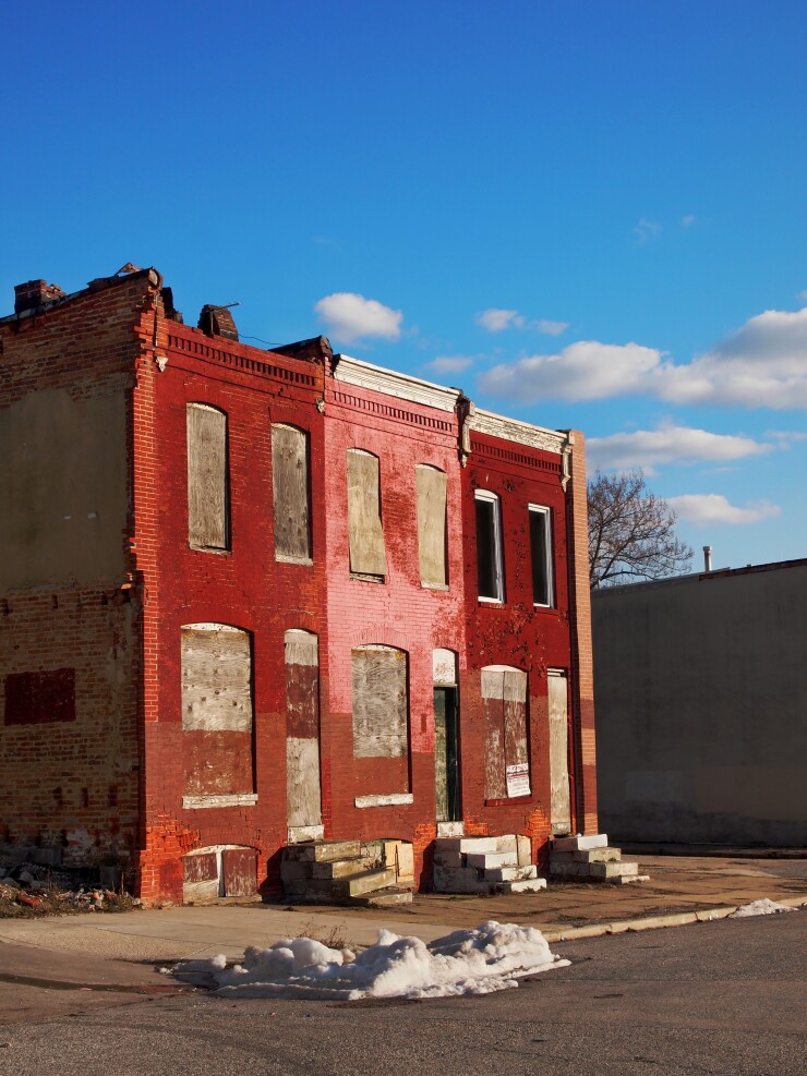 Abandoned townhomes