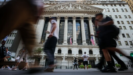 Traders At The NYSE As Stocks Hold Near Record Before Key Inflation Data