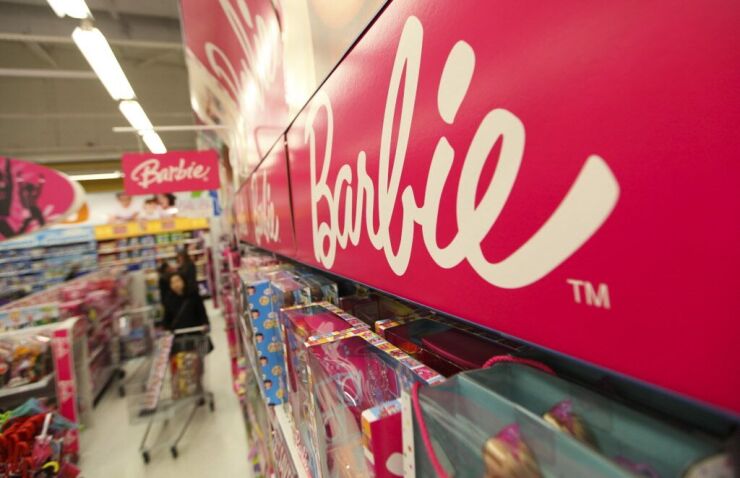 Barbie aisle at toy store.
