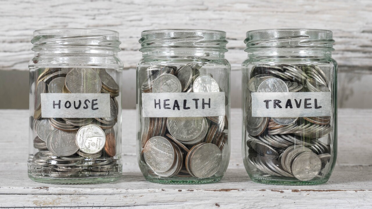 Jars of coins for savings.