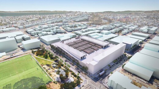Rendering of planned transit bus facility in San Francisco