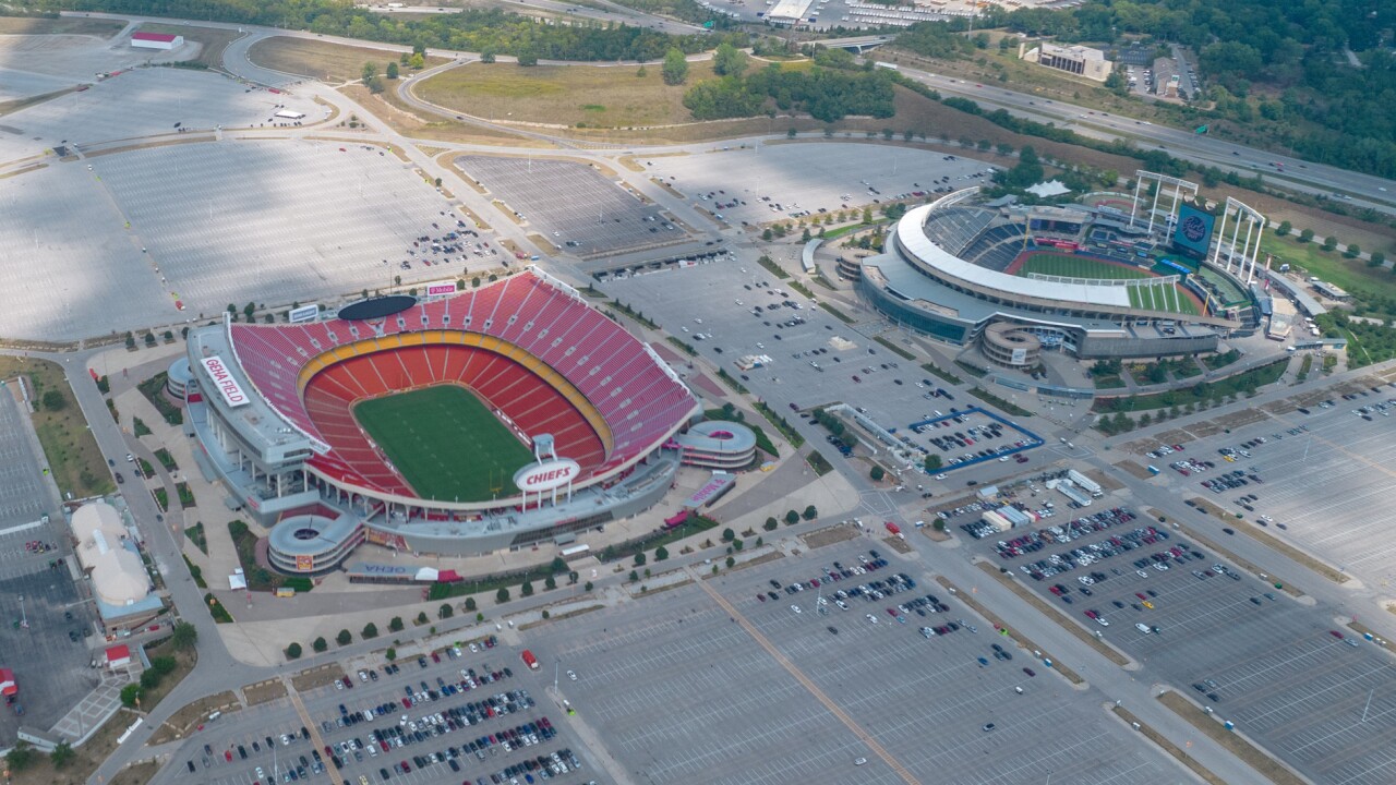 Kansas City Chiefs' football stadium and Royals ballpark in Missouri