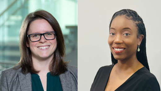 Colleen with MSUFCU on left and Kris with Pindrop on right