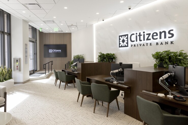 citizens private bank logo on side of office wall in San Francisco