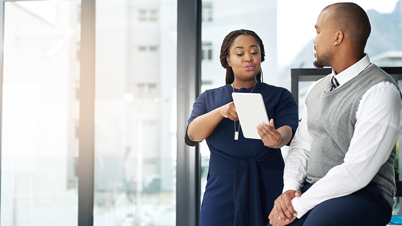 Stock art of male and female Black professionals