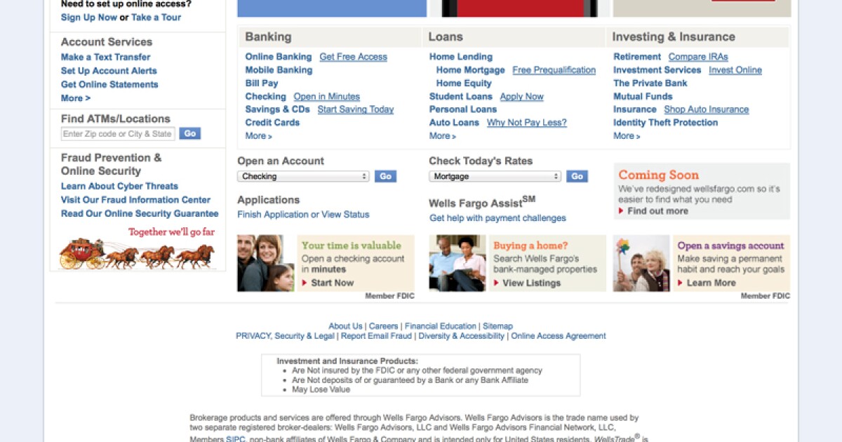 Wells Fargo Redesigns Its Website With Tablets In Mind American