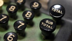 Old-fashioned adding machine keys