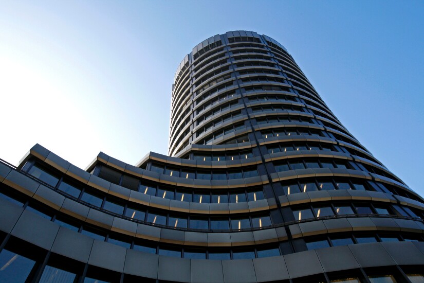 The Bank for International Settlements in Basel, Switzerland.
