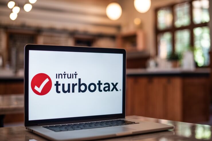 The TurboTax logo on a laptop computer in an arranged photograph in Hastings-on-Hudson, New York, U.S., on Friday Sept. 3, 2021. Photographer: Tiffany Hagler-Geard/Bloomberg