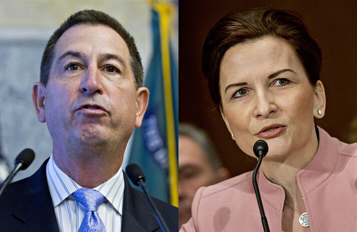 Comptroller of the Currency Joseph Otting and FDIC Chairman Jelena McWilliams