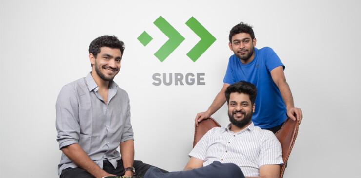 Founders of OnJuno: Siddharth Verma (left), Ratnesh Ray (right), Varun Deshpande (seated)