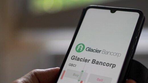 A view of Glacier Bancorp's app on a mobile phone.