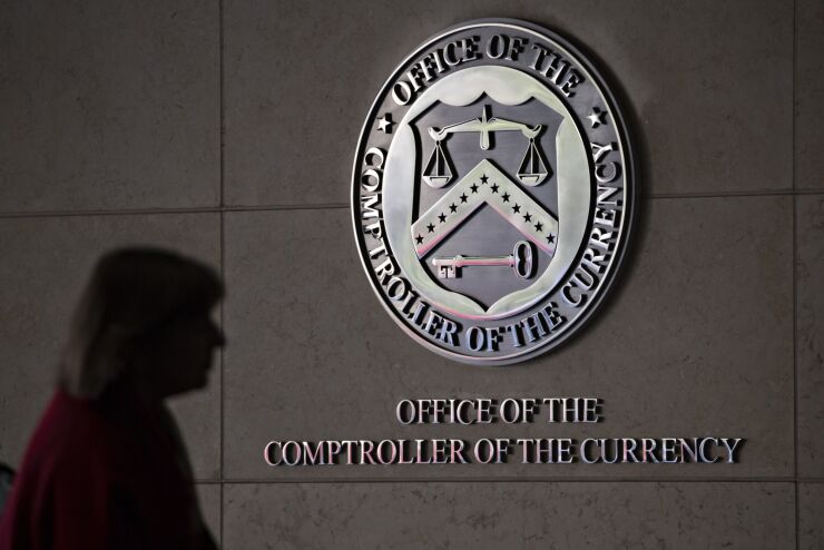 The OCC is technically a bureau of the Treasury Department, and in the absence of Senate confirmation, the title of acting comptroller would fall to whoever is designated by Secretary Janet Yellen as agency's "first deputy comptroller."