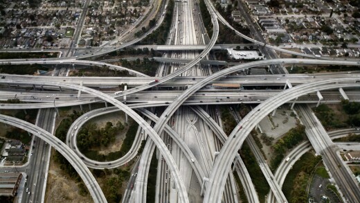 A highway interchange in Los Angeles