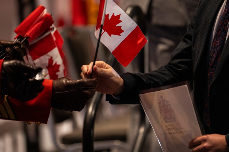 Canadian Citizenship Ceremony On Canada Day - Canada flag