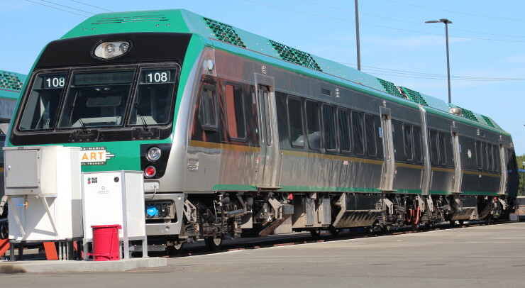 SMART train at the rail yard in Santa Rosa