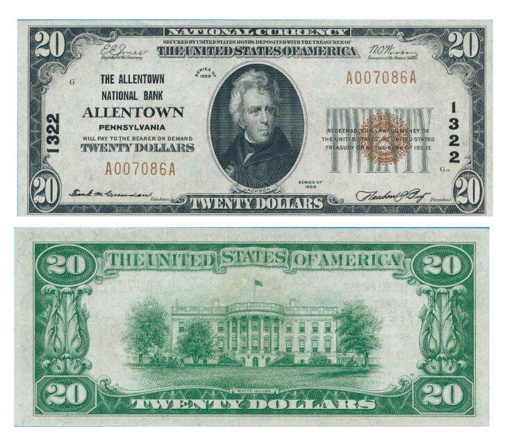 A $20 bill from 1929
