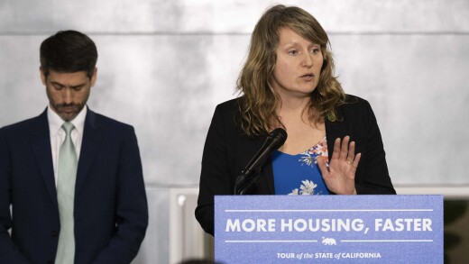 California state Assemblymember Buffy Wicks at a podium