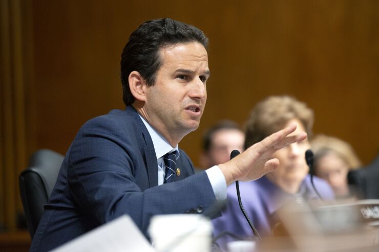Sen. Brian Schatz of Hawaii is among the Democratic senators urging the Fed to implement "across-the-board" dividend suspensions at banks it regulates.