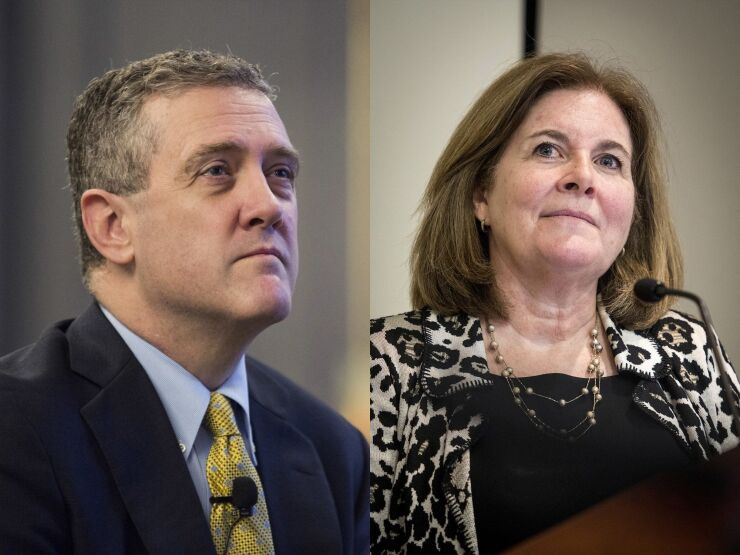 James Bullard, left and Esther George.