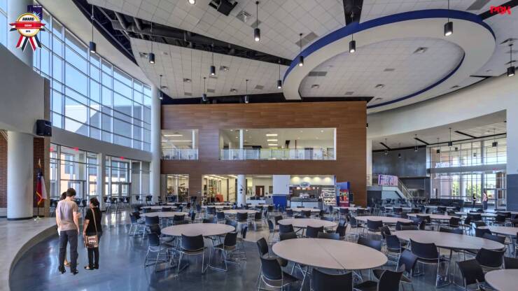 Rendering shows bond-funded work at Flower Mound High School in Lewisville Independent School District north of Dallas.
