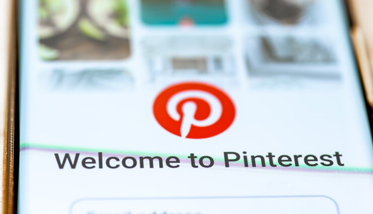 Pinterest app on mobile phone