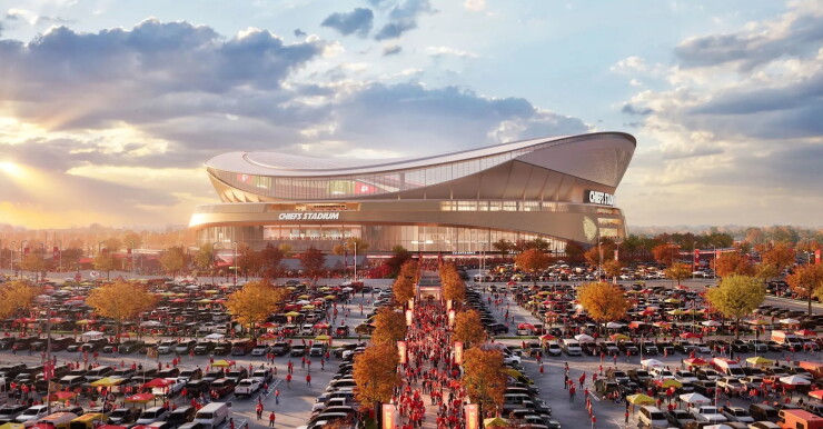 Rendering of the planned Kansas Chiefs stadium.