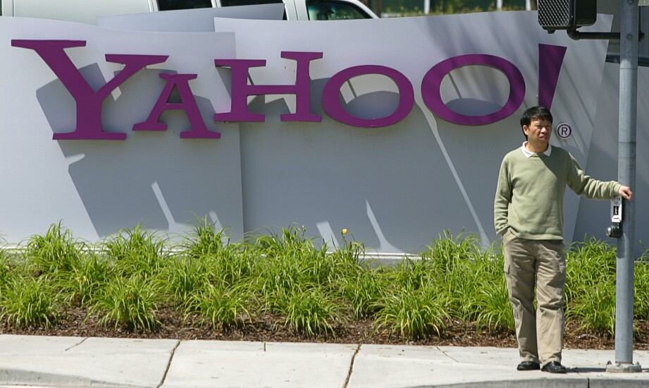 Yahoo logo and sign