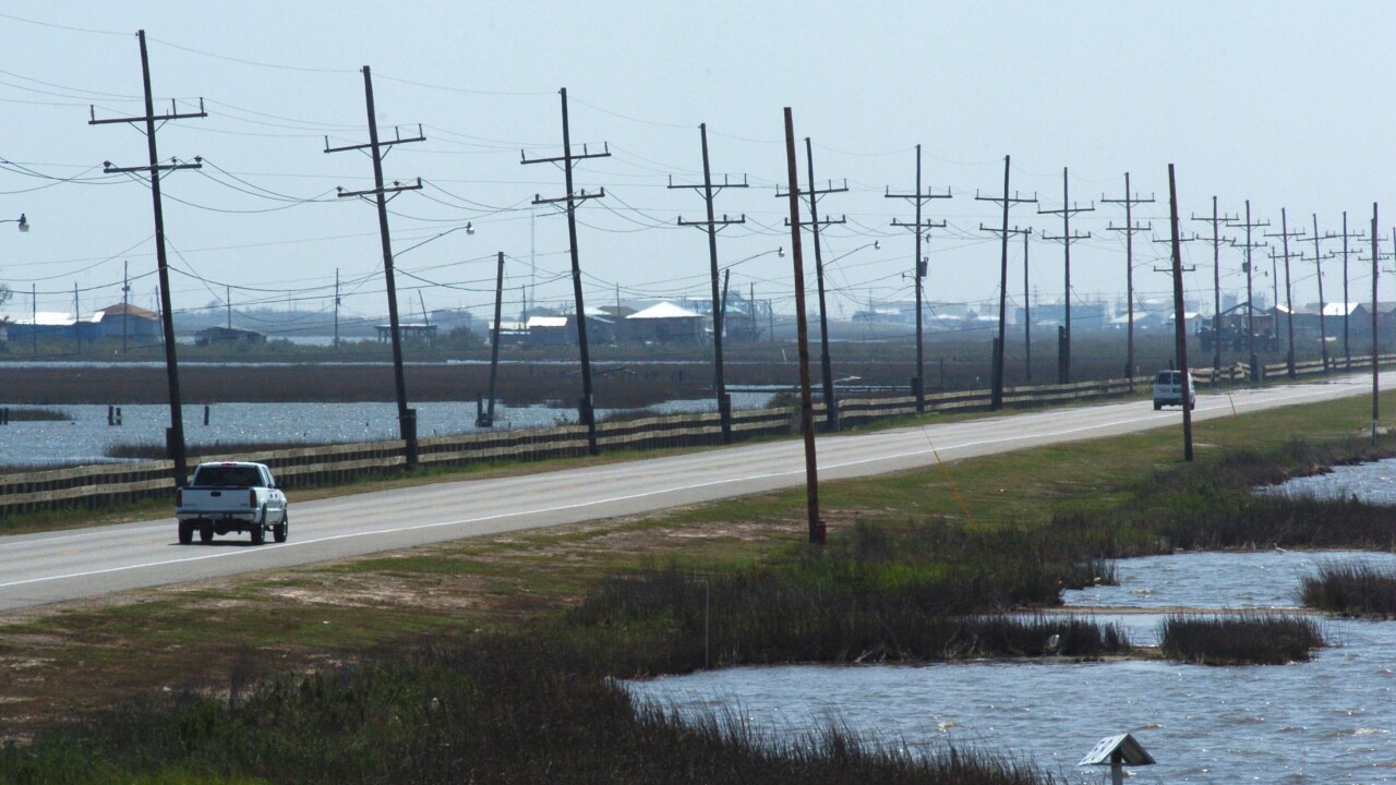A road in Port Fourchon, Louisiana, Monday, April 3, 2006