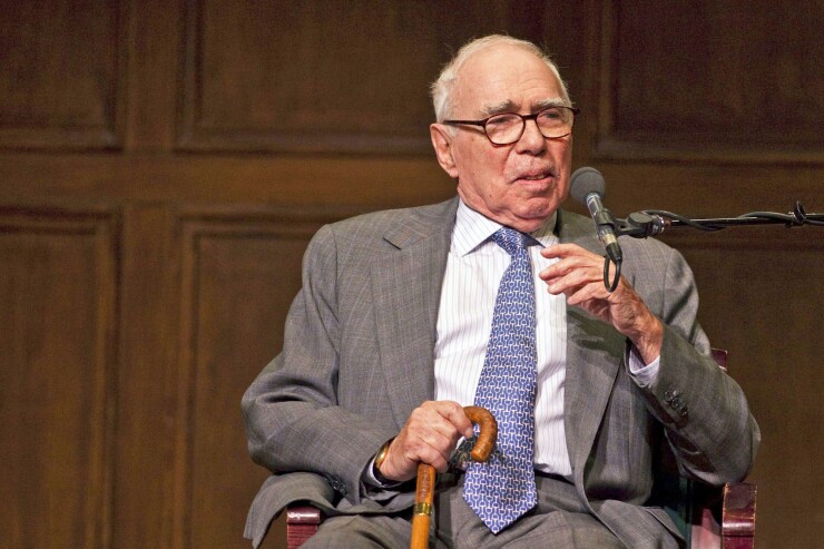 Felix Rohatyn, president of Rohatyn Associates LLC, talks about his memoir "Dealings: A Political and Financial Life," during an event at the 92nd St Y in New York, U.S., on Wednesday, Nov. 3, 2010.