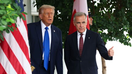 U.S. President Donald Trump and Canadian Prime Minister Mark Carney at the White House