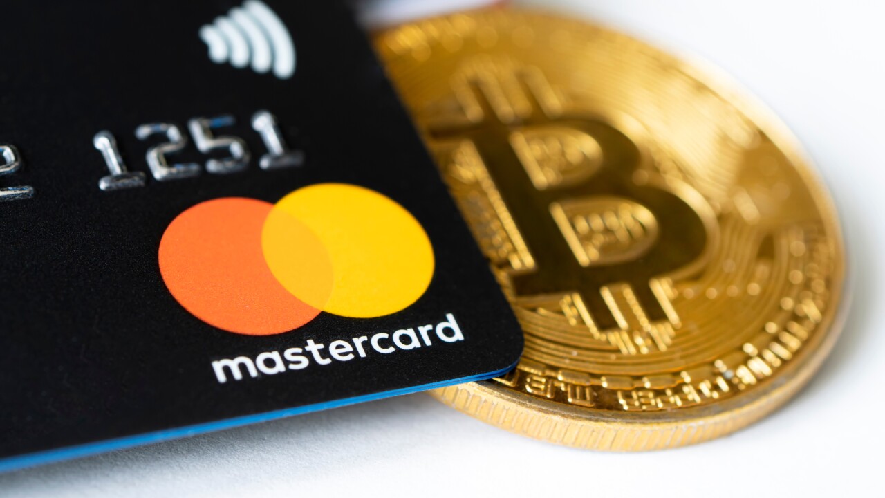Mastercard credit card with bitcoin