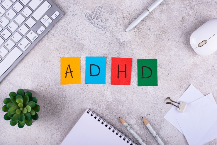 ADHD notes on desktop