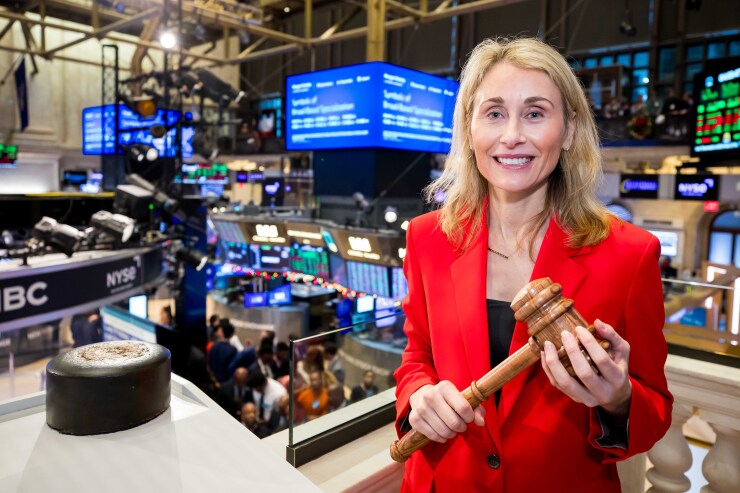 Ally Wallace at the New York Stock Exchange