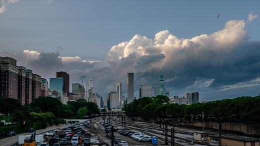 Chicago skyline as seen from south of the Loop