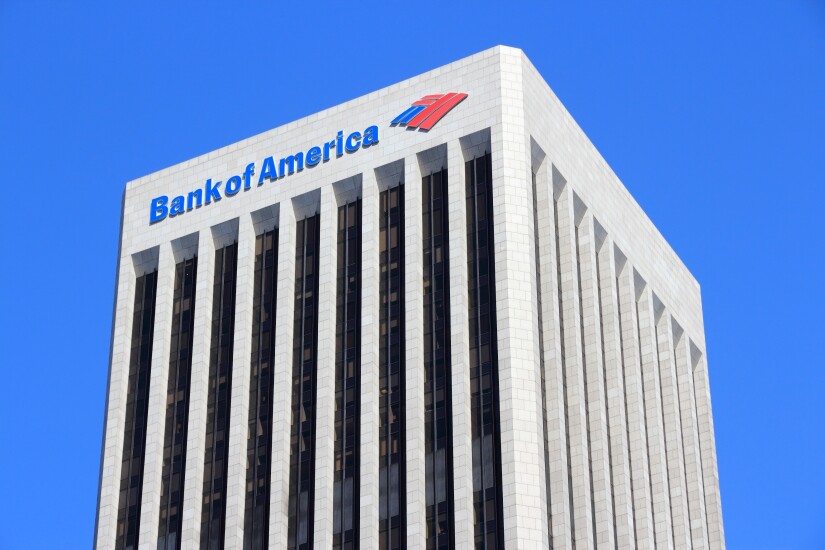 LOS ANGELES, USA - APRIL 5, 2014: Bank of America Plaza skyscrap