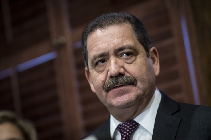 Rep. Jesus "Chuy" Garcia, D-Ill., shown here in a photo from Nov. 28, 2017, when he was commissioner of Cook County.