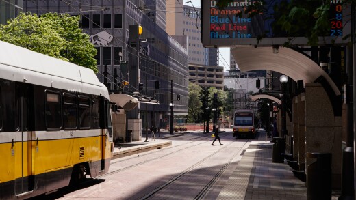 Dallas Area Rapid Transit trains in Dallas