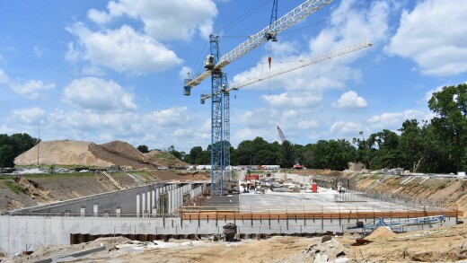 Louisville, Ky., overflow storage basin under construction in June 2018