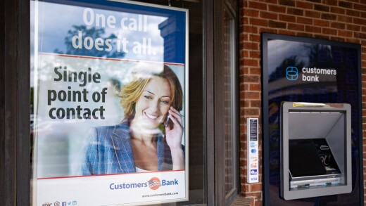 A Customers Bank Branch As Shares of US Regional Banks Rally
