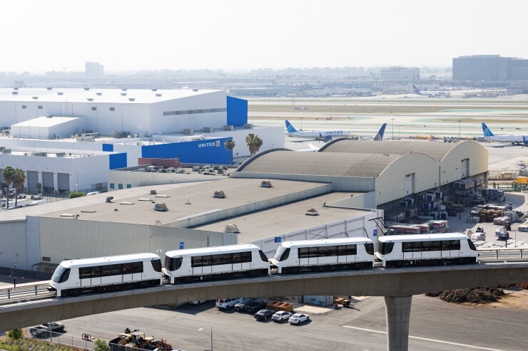The 2.25-mile elevated, driverless train system known as SkyLink