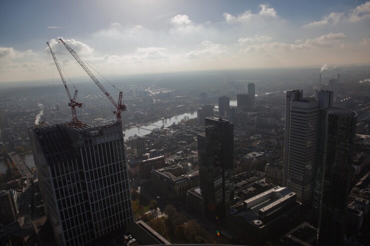 The financial district of Frankfurt, Germany.