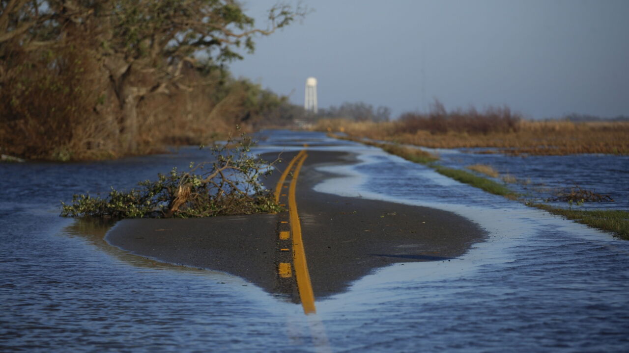 Hurricane Delta Hits Louisiana Area Slammed By Laura