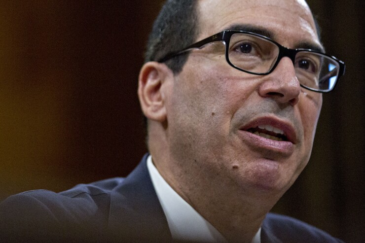 Steven Mnuchin, U.S. Treasury secretary, speaks during a Senate Budget Committee hearing in Washington.