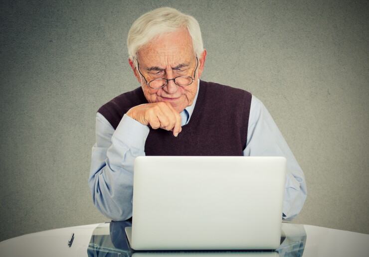 Elderly computer user