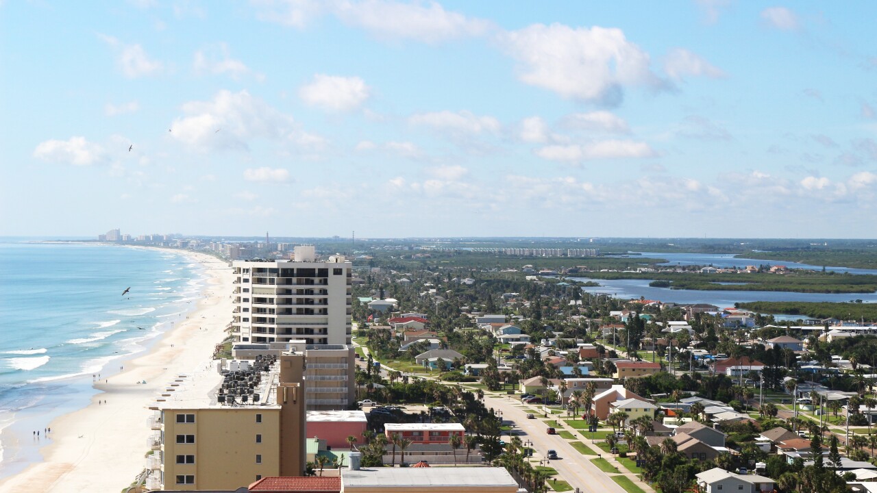 Aerial View South to Ponce Inlet Florida