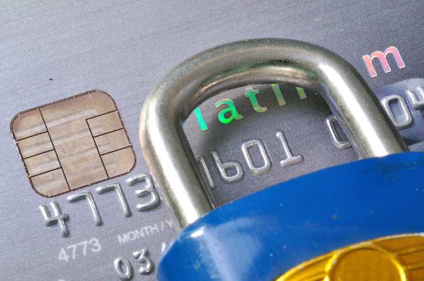 EMV card and padlock