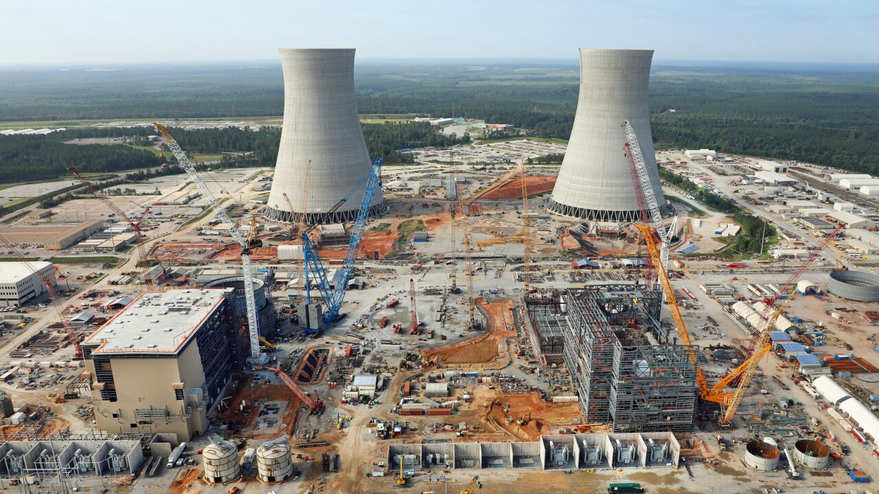 Work on two new nuclear reactors at Georgia's Plant Vogtle as of June 2018.
