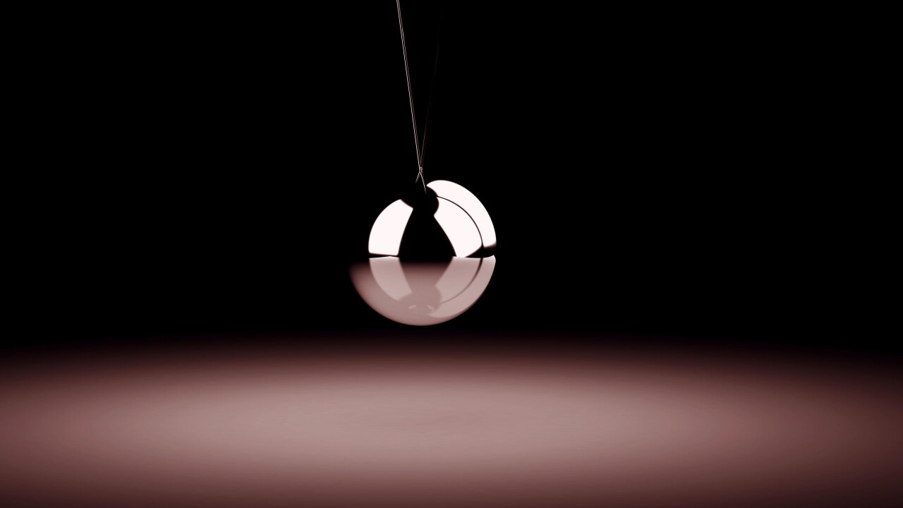 A balancing ball Newton's cradle.