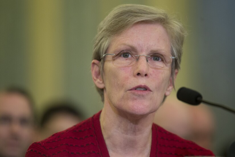 Ellen Richey speaks during a Senate Commerce Committee hearing.